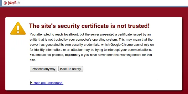 Certificate not trusted